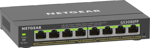 Netgear Gs308Epp Διαχειρίσιμος L2/L3 Gigabit Ethernet (10/100/1000) Poe Τροφοδοτικού Μαύρος (Μαύρο)