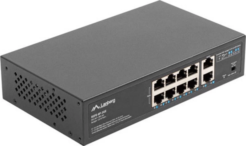 Lanberg Switch Poe+ Rack 10"/19" Rsfe-8P-2Ge-120 (Rsfe-8P-2Ge-120)