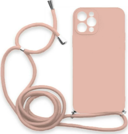 Θήκη Σιλικόνης Crossbody για Apple iPhone 11 Pro Max - Ροζ