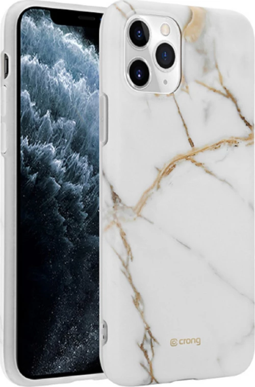 Crong Marble Back Cover Σιλικόνης Λευκό (iPhone 11 Pro)