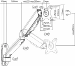 Brateck Επιτοίχια Βάση Lda32-112, Για Οθόνη 17"-32", 9Kg