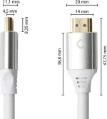 Oehlbach Black Magic MKII Καλώδιο HDMI® Yψηλής Tαχύτητας 0.75m Λευκό (Τεμάχιο)