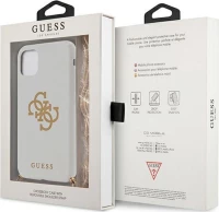 Guess 4G Gold Chain Back Cover Σιλικόνης Λευκό με Λουράκι Χρυσό (iPhone 12 Pro Max)