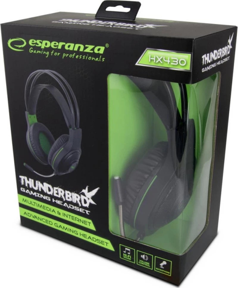 Esperanza EGH430 Headphones with microphone Headband Black, Green
