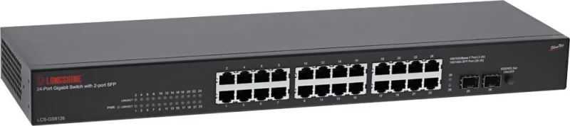Network Switch 48,3Cm Longshine 24X Ge Gs9126 2X Mini-Gbic