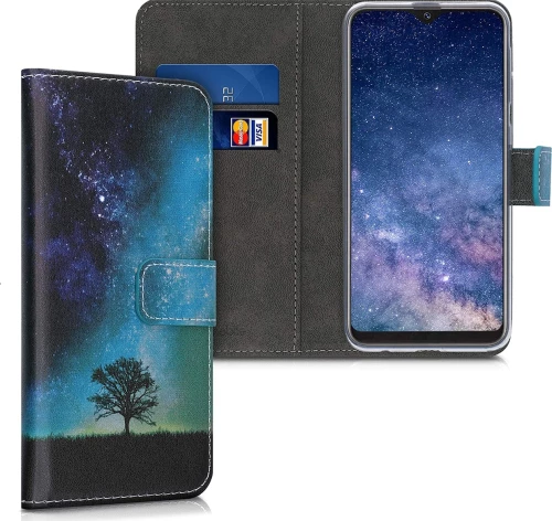 KWmobile Cosmic Nature Wallet Δερματίνης Cosmic Blue / Grey / Black (Galaxy A10e)