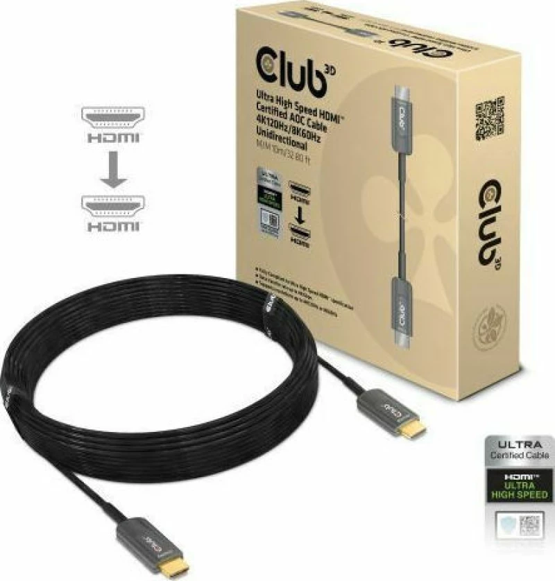 Club3D HDMI 2.1 Cable HDMI male - HDMI male 10m Μαύρο