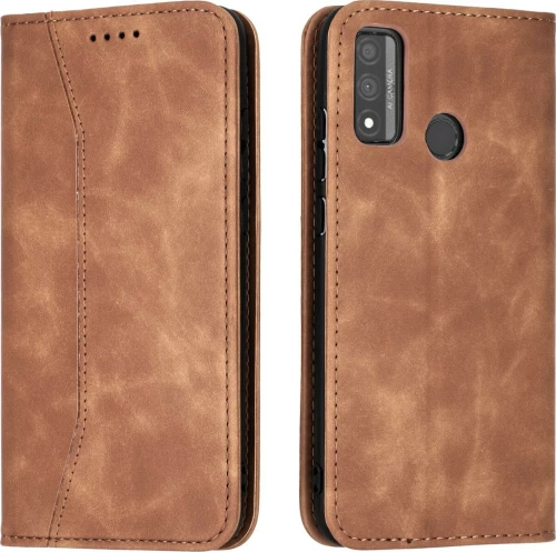 Bodycell PU Leather Wallet Δερματίνης Καφέ (Huawei P Smart 2020)