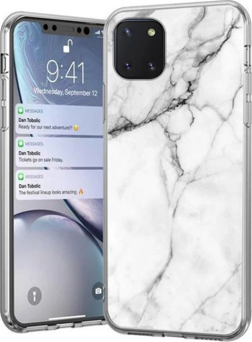 Wozinsky Marble Back Cover Σιλικόνης Λευκό (Xiaomi Mi 10 Lite)