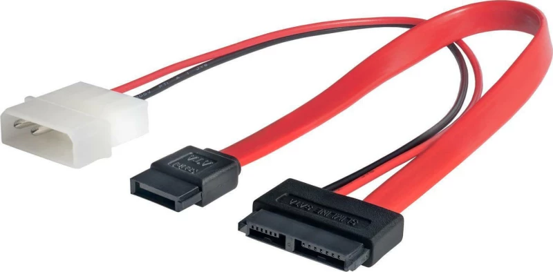 Akyga 4-Pin Molex male - Slim SATA female - SATA female Cable (AK-CA-45)