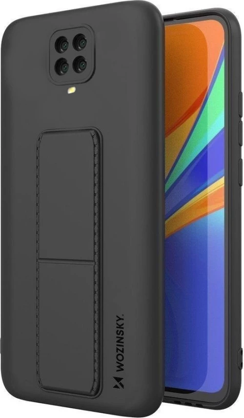 Wozinsky Kickstand Flexible Back Cover Σιλικόνης Μαύρο (Redmi Note 9S / 9 Pro / 9 Pro Max)