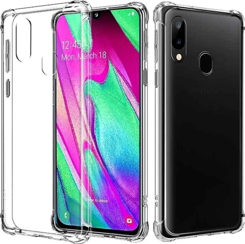 Θήκη Πλάτης Σιλικόνης Anti Shock 1.5mm για Samsung A405F Galaxy A40 - Χρώμα: Διάφανο