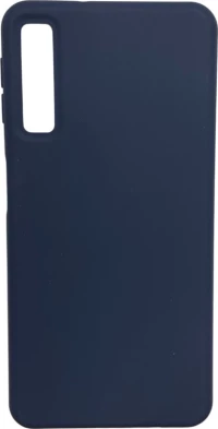 Samsung Galaxy A7 (2018) - Silky and Soft-touch finish Silicone Cover Με άνοιγμα στο κάτω μέρος Blue Black (oem)