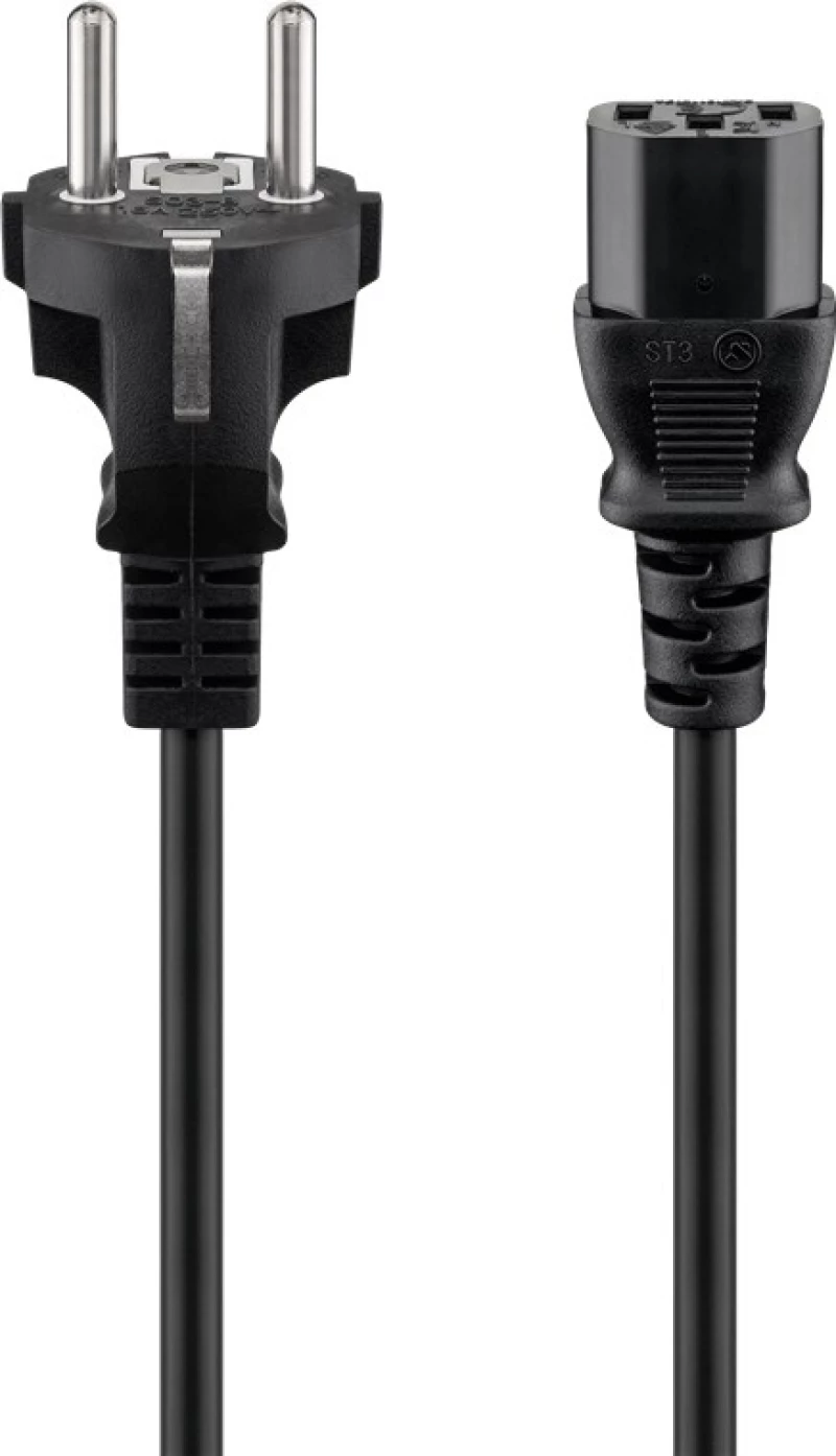 Goobay Schuko male - IEC C13 female Cable 3m Μαύρο (96036)