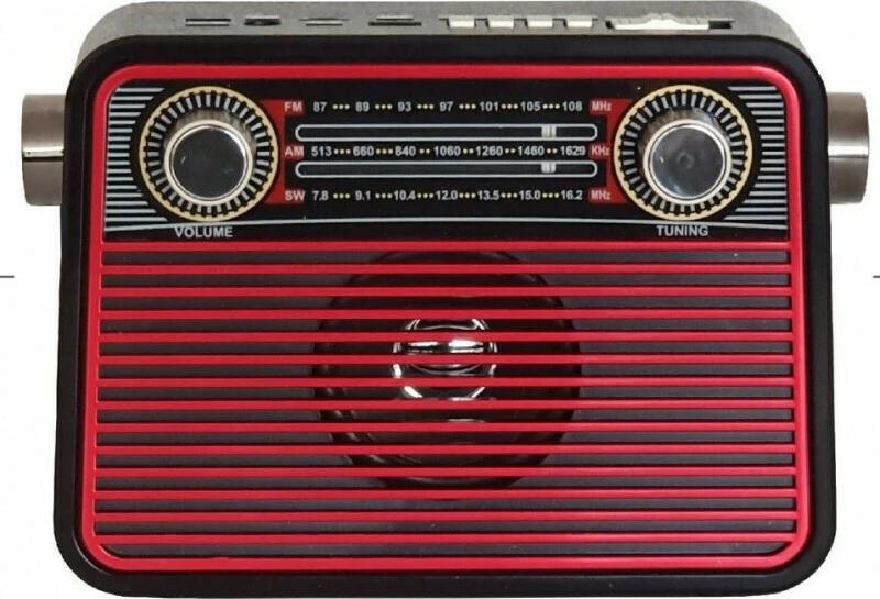 M-180 Retro Φορητό Ραδιόφωνο Επαναφορτιζόμενο με USB Κόκκινο