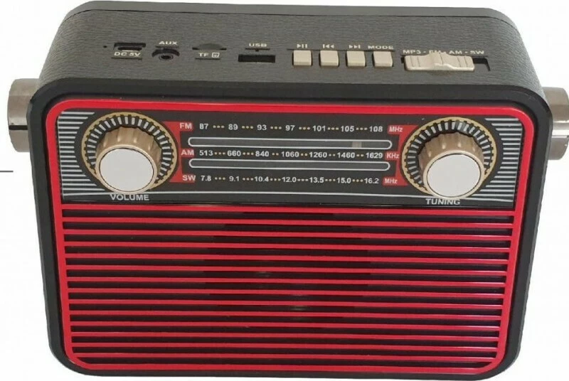 M-180 Retro Φορητό Ραδιόφωνο Επαναφορτιζόμενο με USB Κόκκινο