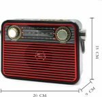 M-180 Retro Φορητό Ραδιόφωνο Επαναφορτιζόμενο με USB Κόκκινο
