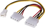 Akyga 4-Pin Molex male - 3-Pin Fan / 4-Pin Molex female Cable 0.15m (AK-CA-35)