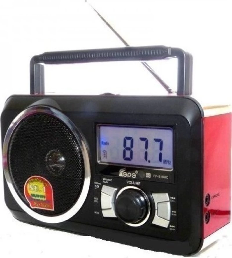 FP-910RC Φορητό Ραδιόφωνο Επαναφορτιζόμενο με USB Κόκκινο