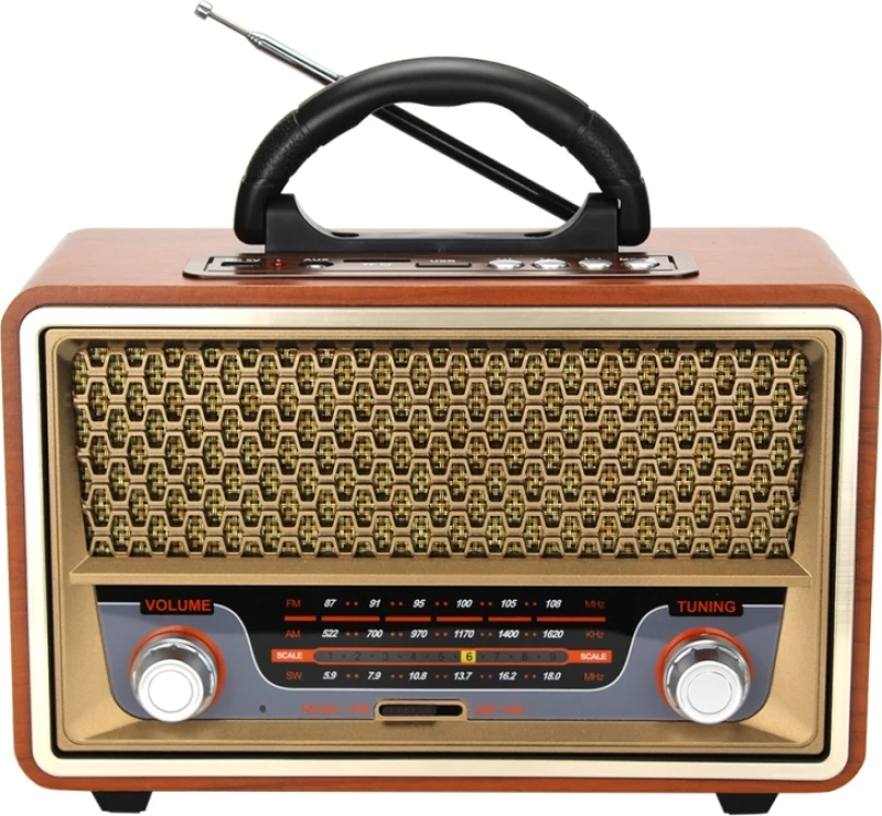 Meier M-157BT Retro Επιτραπέζιο Ραδιόφωνο Επαναφορτιζόμενο με USB Καφέ