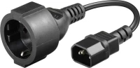 Well Schuko Female - IEC C14 Cable 0.15m Μαύρο (IEC-CCE-0.23-WL)