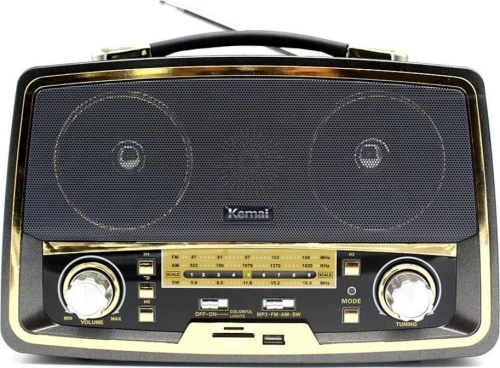 KEMAI MD-1701BT Retro Επιτραπέζιο Ραδιόφωνο Επαναφορτιζόμενο με USB Μαύρο