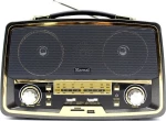 KEMAI MD-1701BT Retro Επιτραπέζιο Ραδιόφωνο Επαναφορτιζόμενο με USB Μαύρο