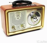 Meier M-110BT Retro Επιτραπέζιο Ραδιόφωνο Επαναφορτιζόμενο με USB Χρυσό