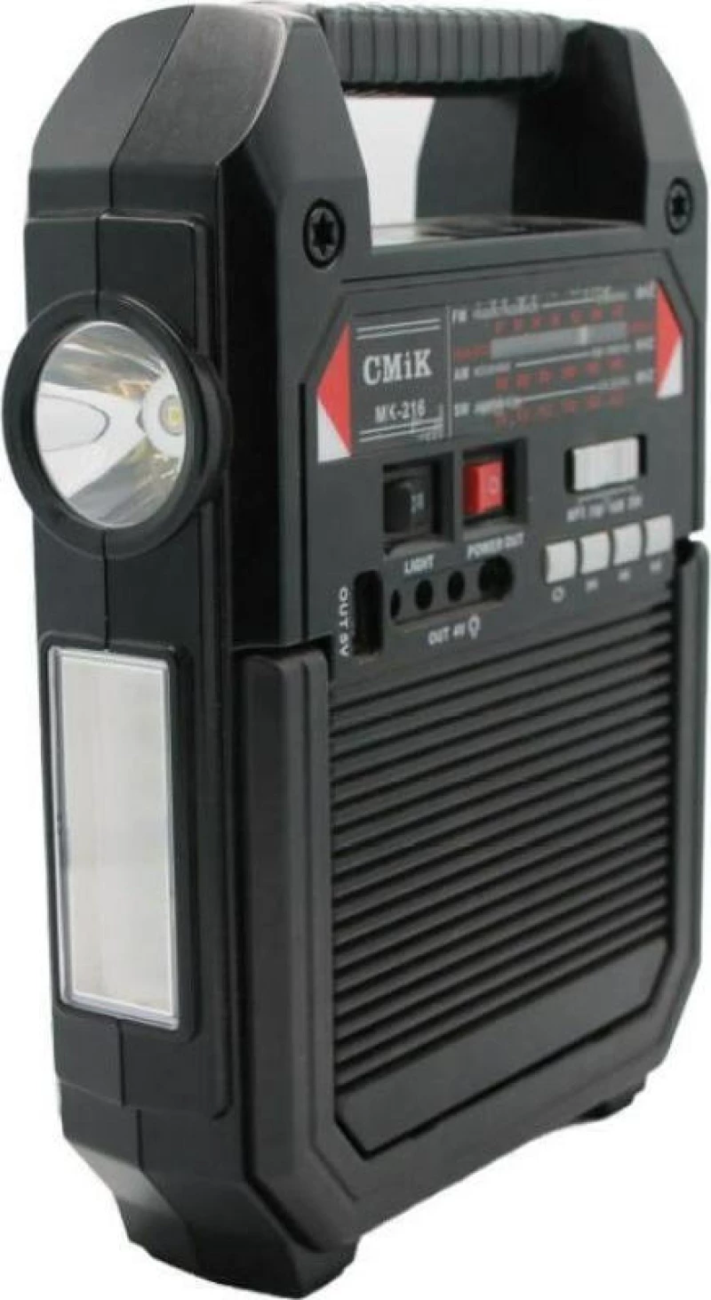 CMiK MK-216 Φορητό Ραδιόφωνο Ηλιακό με Bluetooth και USB Μαύρο