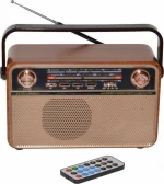 CMIK MK-621 Retro Φορητό Ραδιόφωνο Επαναφορτιζόμενο με Bluetooth και USB Καφέ