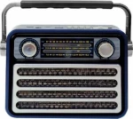 CMIK MK-121 Retro Φορητό Ραδιόφωνο Επαναφορτιζόμενο με Bluetooth και USB Μπλε