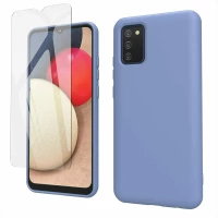 Samsung Galaxy A02S - Slim Liquid Silicone Gel Rubber Case Soft Touch Back Cover matte Light Blue (oem)