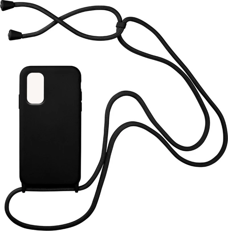 My Colors Carryhang Back Cover Σιλικόνης με Λουράκι Μαύρο (Redmi Note 10 5G / Poco M3 Pro)