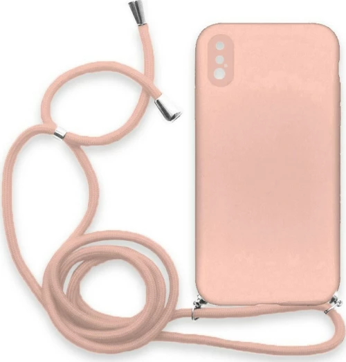 Θήκη Σιλικόνης Crossbody για Apple iPhone X / XS - Ροζ