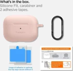 Spigen Silicone Fit with Carabiner for AirPods Pro Ροζ