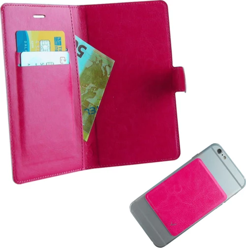 Volte-Tel Leather Book 3M Magnet έως 5.7" (Ροζ)