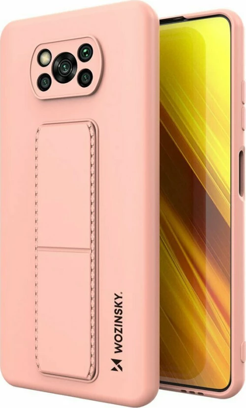 Wozinsky Kickstand Flexible Back Cover Σιλικόνης Ροζ (Poco X3 NFC / X3 Pro)