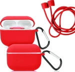 111.0143 SOFT SILICONE CASE ΜΕ ΓΑΝΤΖΟ & ANTILOST STRAP ΓΙΑ AIRPODS PRO ΚΟΚΚΙΝΟ