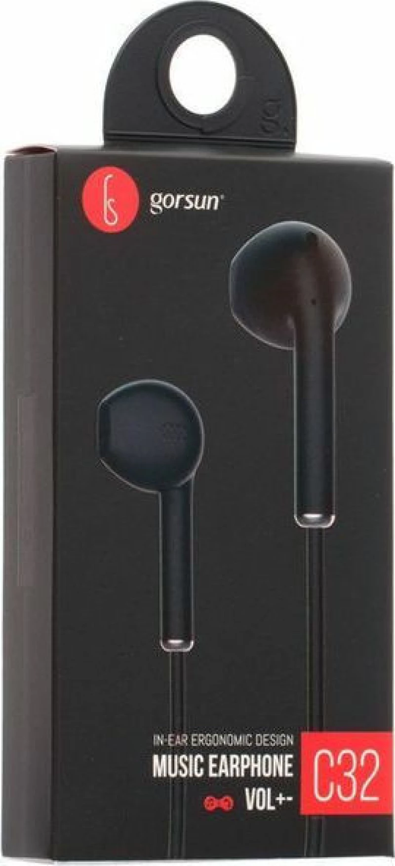 Gorsun C32 Earbuds Handsfree με Βύσμα 3.5mm Μαύρο