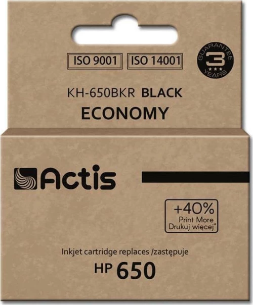Actis Συμβατό Μελάνι HP 650 Μαύρο