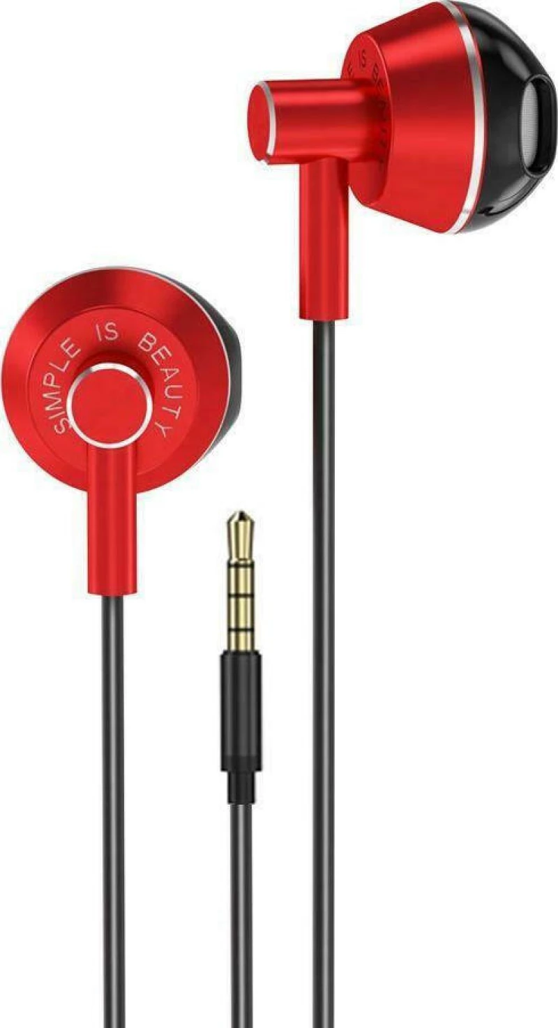 XO EP34 Earbuds Handsfree με Βύσμα 3.5mm Κόκκινο