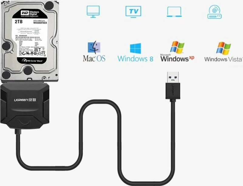 Ugreen Hdd Ssd Usb 3.0 - Sata Adapter Black (20611)