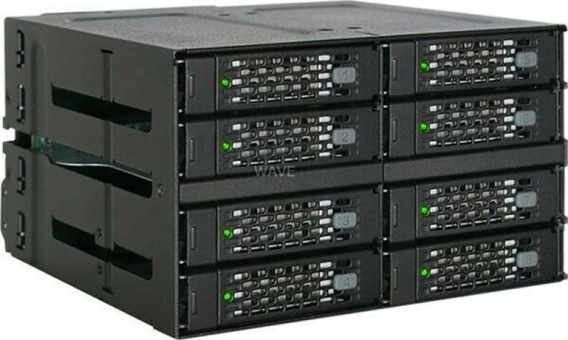 Icy Dock MB508SP-B drive bay πίνακας 2x 5,25" Πάνελ μεταφοράς Μαύρος (Μαύρο)