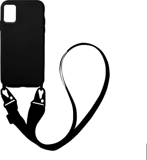 My Colors Carryhang Liquid Strap Back Cover Σιλικόνης με Λουράκι Μαύρο (Galaxy A71)