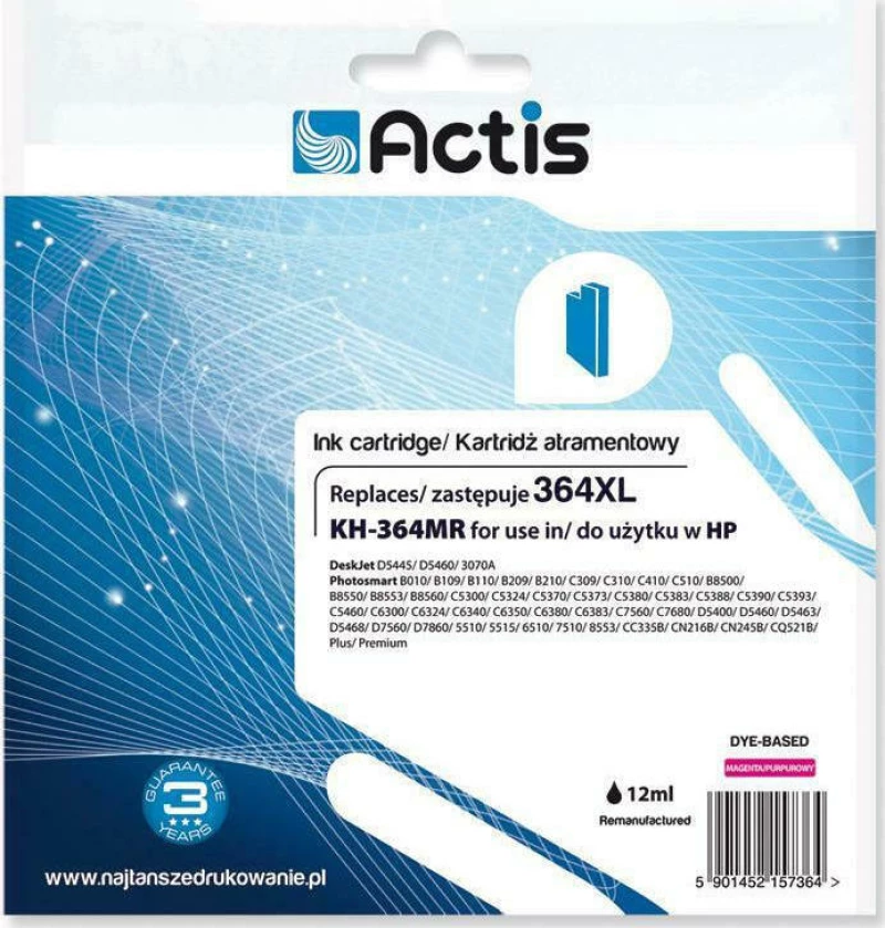 Actis Συμβατό Μελάνι HP 364XL Ματζέντα