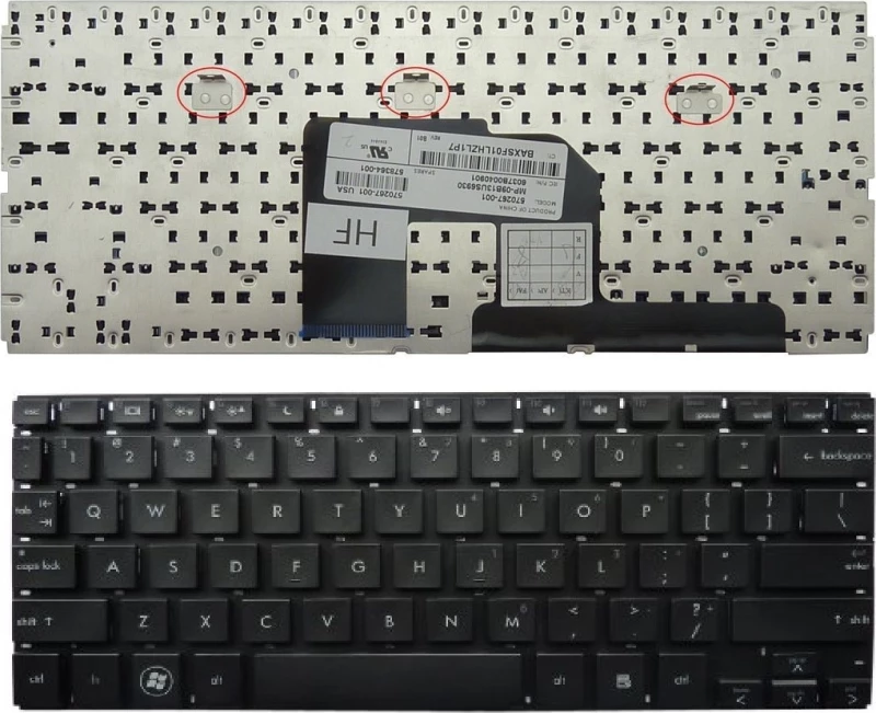 Πληκτρολόγιο για HP MINI 5100/5101/5102/5103/2150/5100 US Μαύρο (40092US)