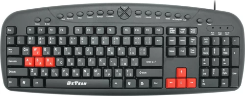 Multimedia Keyboard Detech De6087, Usb, Cyrillic, Black - 6087