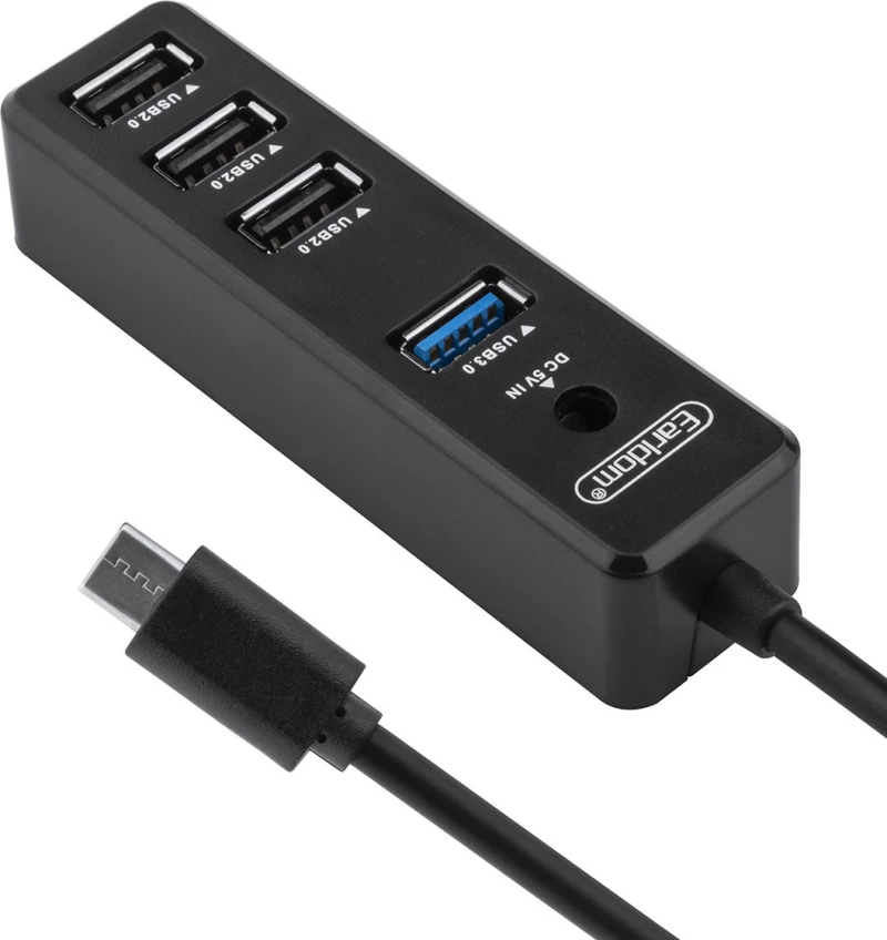 Earldom Usb Hub Adapter 3Xusb 2.0, 1Xusb 3.0 Et-Hub08 (Μαύρο)