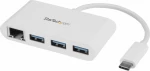 StarTech 3-Port USB-C Hub with Gigabit Ethernet Λευκό