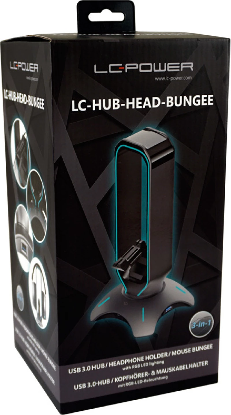 LC-Power USB Hub & Headphone Holder